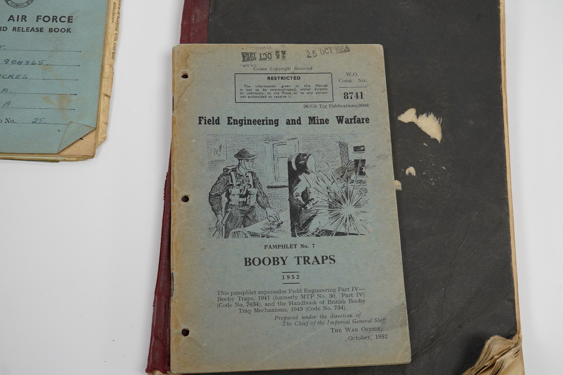 An archive of RAF etc memorabilia including WWII photographs of Churchill, Montgomery and Rommell etc. plus images of some crashed and damaged aircraft, together with hand written notes on the Bristol Pegasus engine, a m